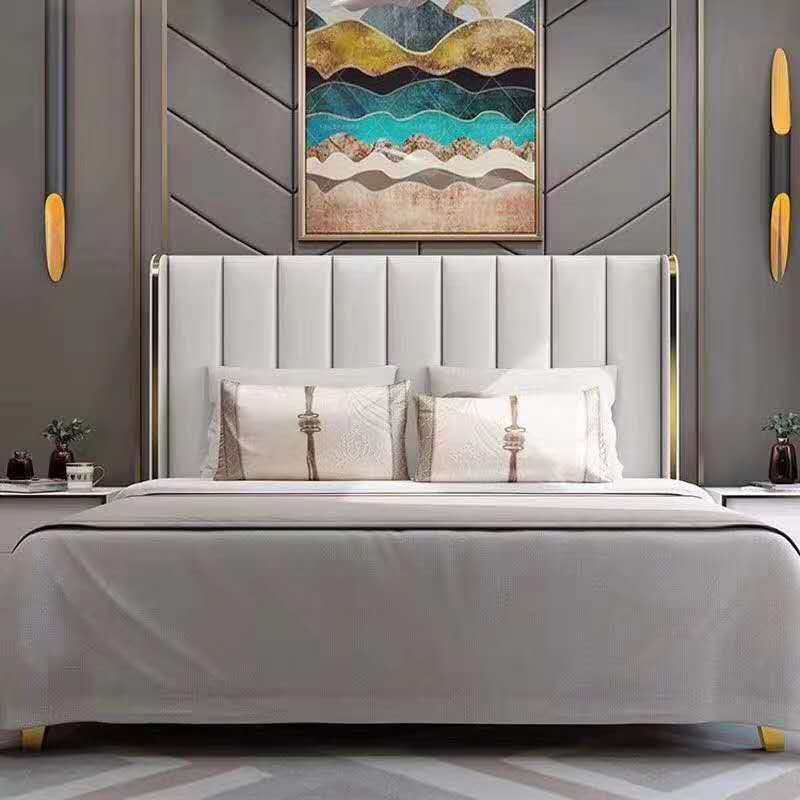 Luxury wooden bedroom set with elegant bed for home & hotel.