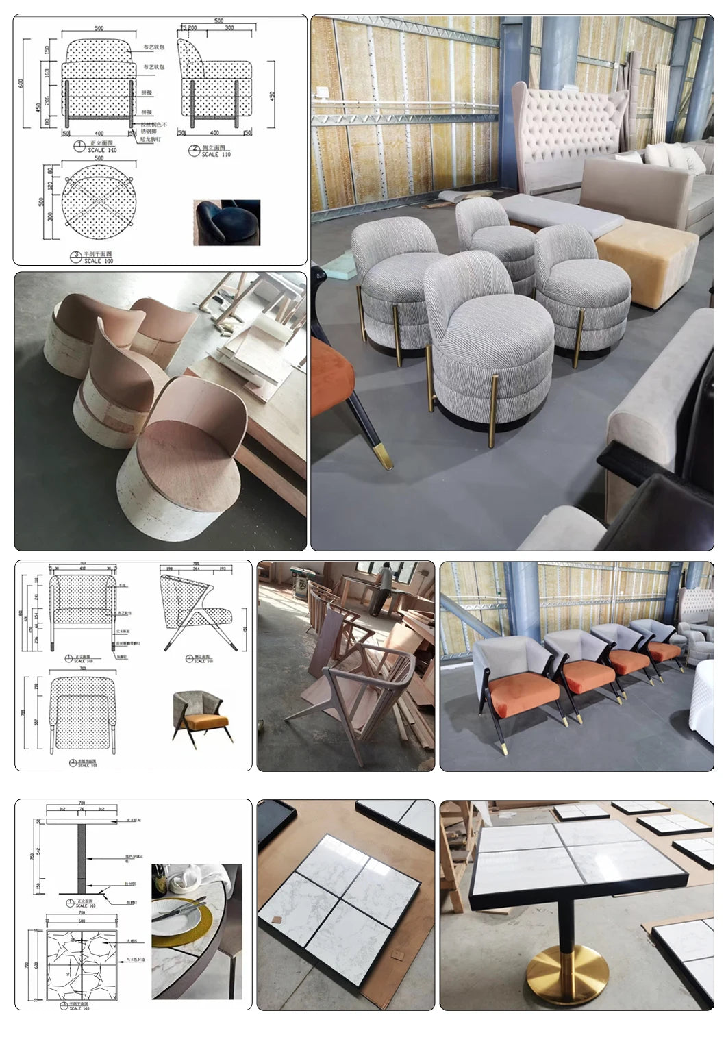 Factory Custom Made Modern Design Full Fabric Wooden Hotel Lobby Sofa Set for Apartment Villa Living Room