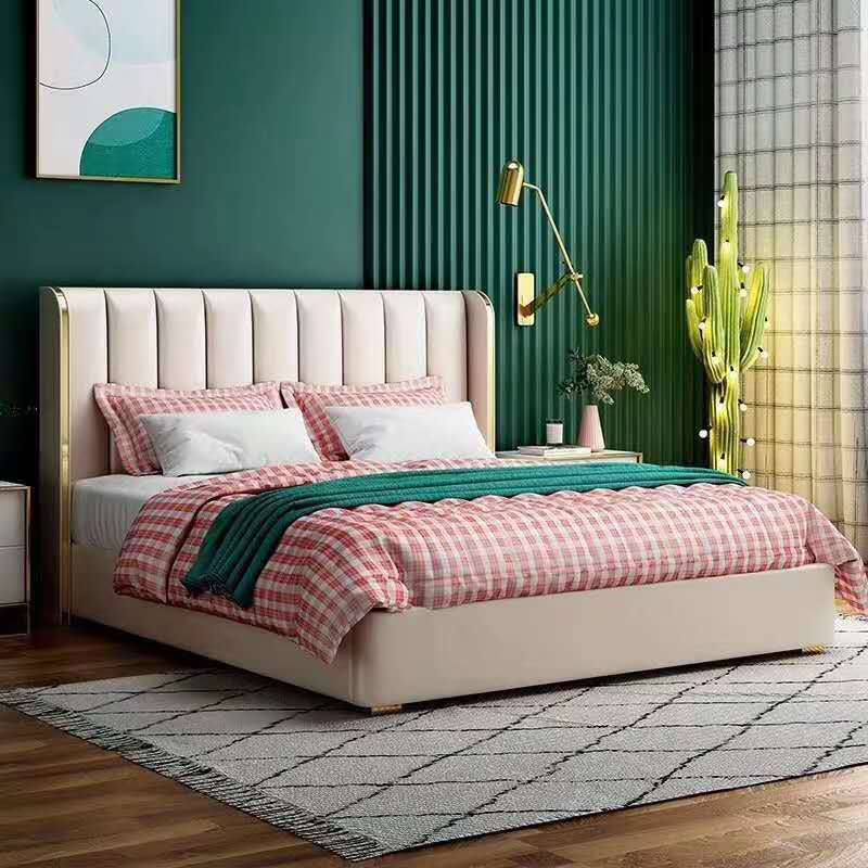 Luxury wooden bedroom set with elegant bed for home & hotel.